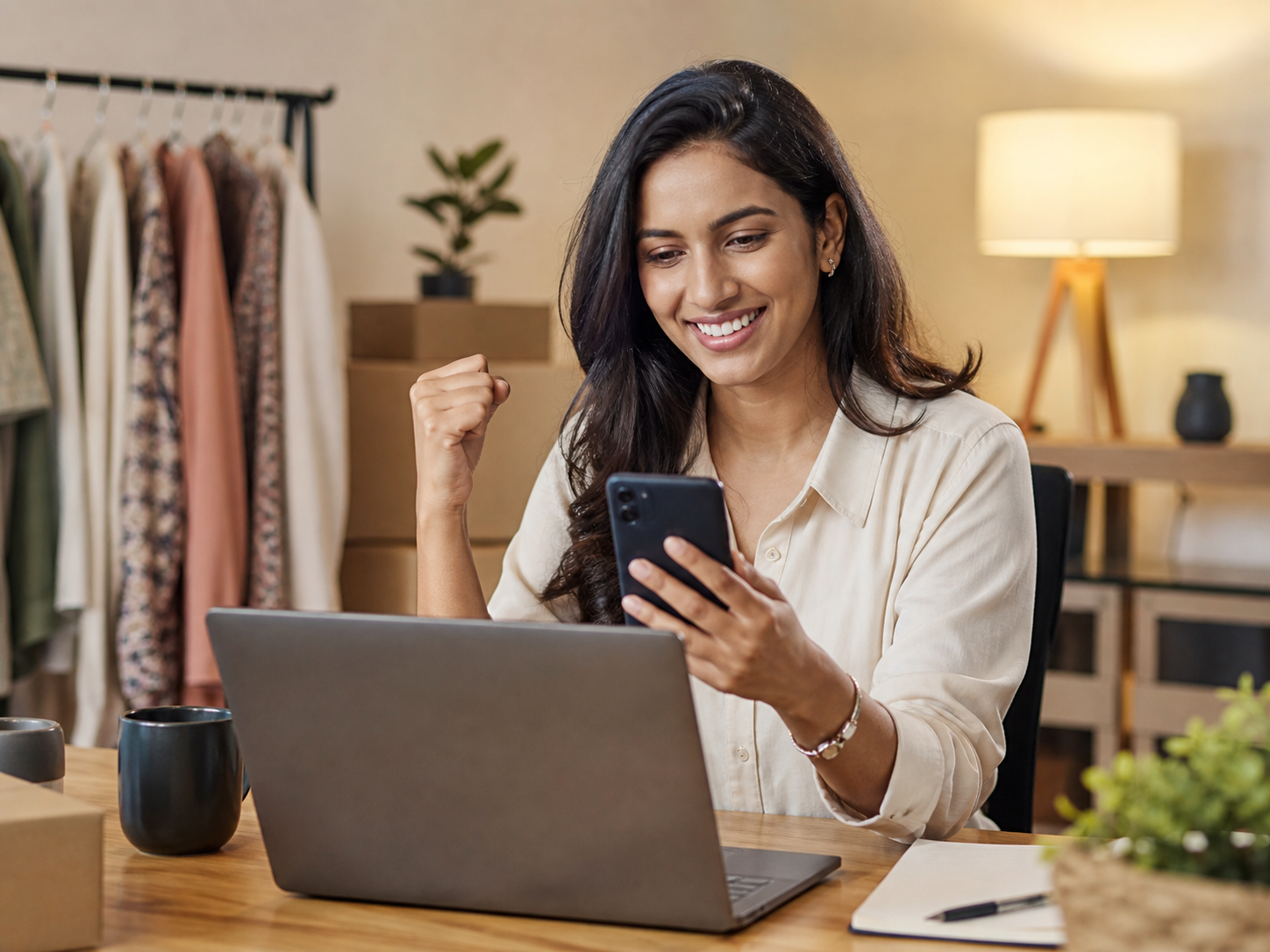 Franquiciada pagando online el precio de coste del pedido